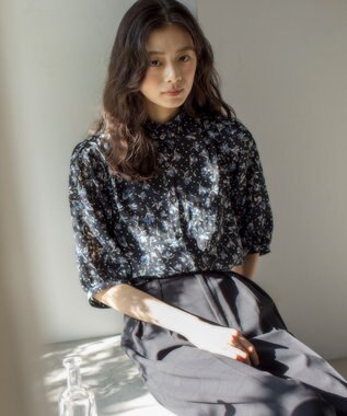 組曲 S フラワードットプリント ブラウス ブラック系5