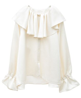 CRAFT STANDARD BOUTIQUE フリル衿ブラウス Ivory