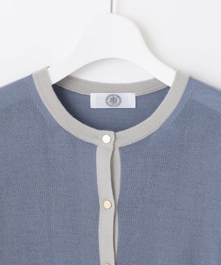 J.PRESS LADIES 【洗える】トリムツイン ニット サックスブルー系