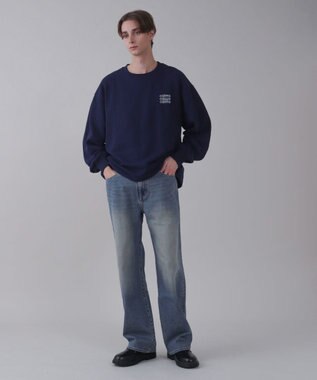 WEGO 【ユニセックス着用ITEM/ウエスト調整可】ストレートデニムパンツ デニム中濃色