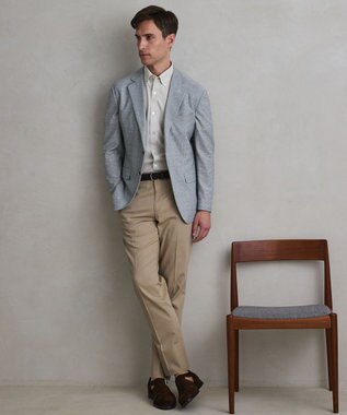 GOTAIRIKU ３年連続売上NO1【吸水速乾/洗える/ストレッチ】ノルマンディーリネン カーディガンジャケット(25/26年モデル) ライトグレー