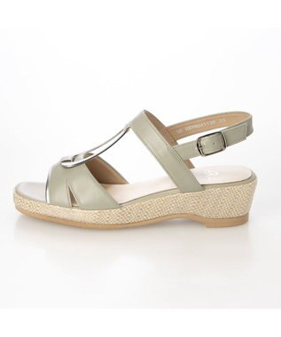 Riz raffinee <Riz raffinee>【3E】ウエッジソールサンダル ライトグリーン