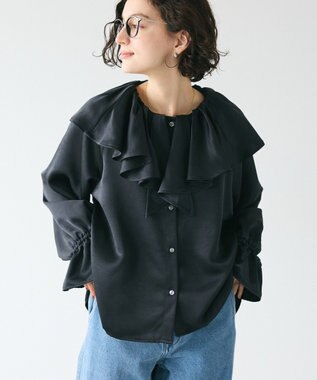 CRAFT STANDARD BOUTIQUE フリル衿ブラウス Black