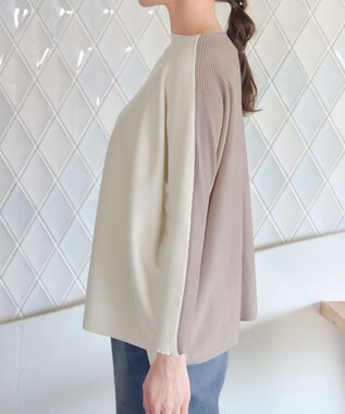 Tiaclasse 前後2wayバイカラーニットプルオーバー アイボリー