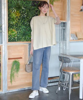 Tiaclasse 前後2wayバイカラーニットプルオーバー アイボリー