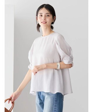 AMERICAN HOLIC 袖コンシャスブラウス Light Gray