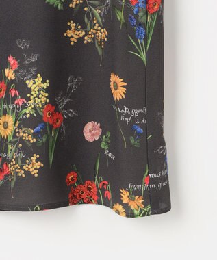 自由区 【洗える】フラワーガーデンプリント ブラウス スレート