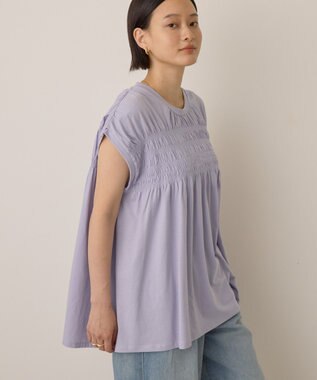 AMERICAN HOLIC シャーリング半袖フレアプルオーバー Lavender