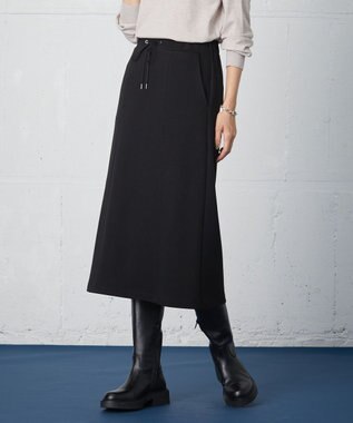 J.PRESS LADIES 【洗える】デュアルウォームポンチ スカート ブラック系
