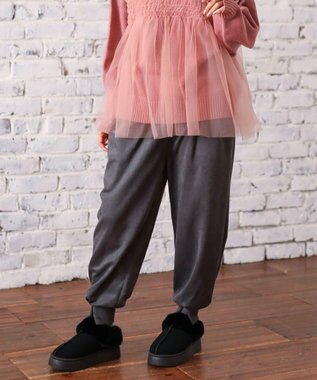 Green Parks ・ｆｕｒｒｙｒａｔｅポンチスエードジョガーパンツ Charcoal Gray