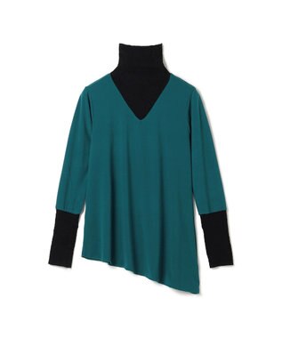 Chacott ノーソーイングニットコンビTシャツ グリーン