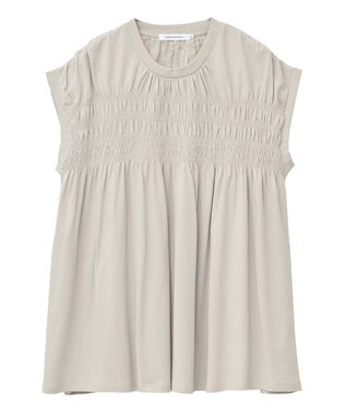 AMERICAN HOLIC シャーリング半袖フレアプルオーバー Beige