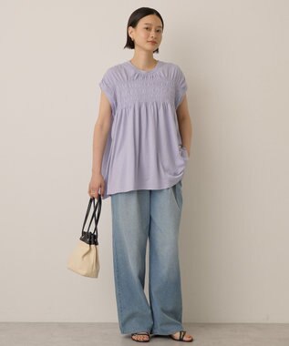 AMERICAN HOLIC シャーリング半袖フレアプルオーバー Lavender