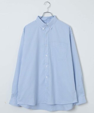 WEGO イージーケアオックスフォードシャツ ブルーストライプ