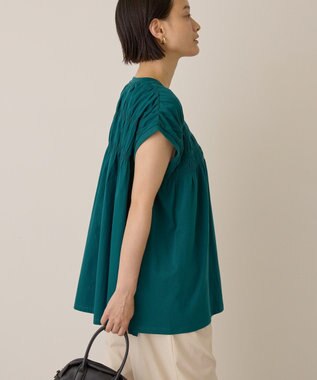 AMERICAN HOLIC シャーリング半袖フレアプルオーバー Green