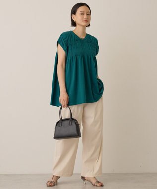 AMERICAN HOLIC シャーリング半袖フレアプルオーバー Green