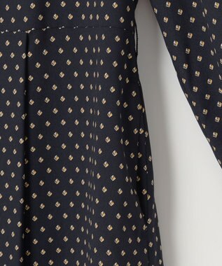 J.PRESS LADIES L 【洗える】ジオメトリックプリント ワンピース ネイビープリント系