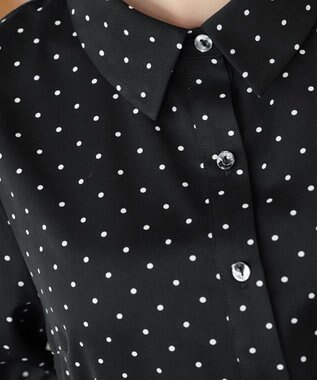 Tiaclasse 【新色追加】パフスリーブシャツブラウス ブラックドット