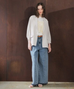 YECCA VECCA 【マシンウォッシャブル】シアージャケット Gray Beige
