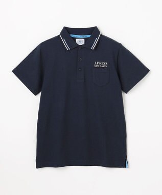 J.PRESS KIDS 【140-170cm】ダブルライン カラー 半袖ポロシャツ ネイビー