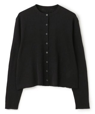 UNFILO L シアー クロップド カーディガン ブラック