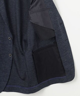 JOSEPH ABBOUD 【清涼感/軽量】リネンTOPピケ ジャケット ネイビー系