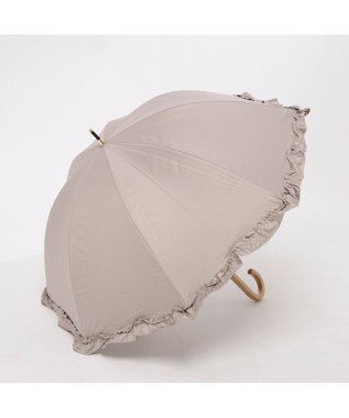 UNBILLION カシュネ cachenez / 【晴雨兼用】【日傘】 UV カット率99％以上 PUビッグフリルショートパラソル ダークベージュ