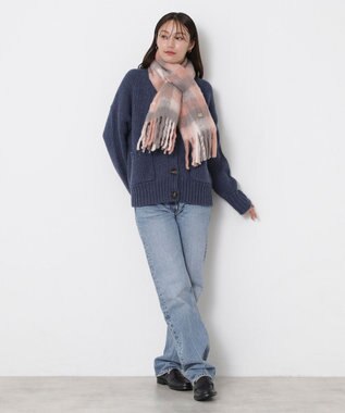 MOONBAT PAUL&JOE ACCESSOIRES(ポール&ジョー) ボリュームマフラー ブロックチェック ピンク