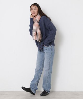 MOONBAT PAUL&JOE ACCESSOIRES(ポール&ジョー) ボリュームマフラー ブロックチェック ピンク