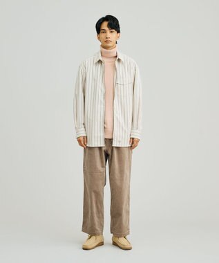 J.PRESS YORK STREET 【UNISEX】フロントジップ シャツ ホワイト系1