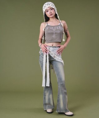 WEGO ブラストフレアデニム デニム淡色