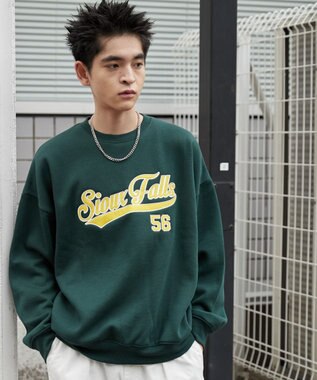 WEGO 【２点SET】アクセ付きグラフィックプルオーバー ダークグリーン