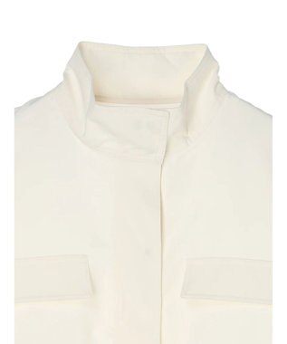 earth music&ecology ミリタリースタンドカラーベスト Off White