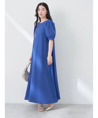 earth music&ecology リサイクルポリエステルブレンドＡラインワンピース Blue