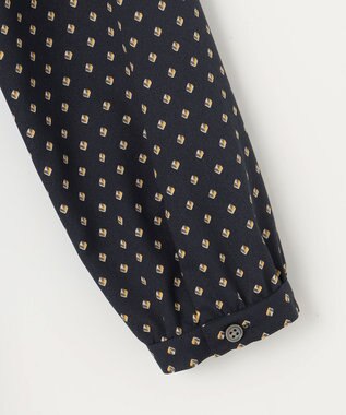 J.PRESS LADIES L 【洗える】ジオメトリックプリント ワンピース ネイビープリント系