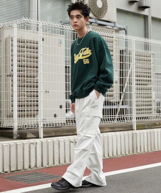 WEGO 【２点SET】アクセ付きグラフィックプルオーバー ダークグリーン