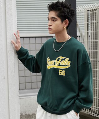 WEGO 【２点SET】アクセ付きグラフィックプルオーバー ダークグリーン