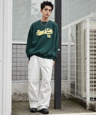 WEGO 【２点SET】アクセ付きグラフィックプルオーバー ダークグリーン