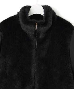 23区 L ECOPEL エコファーコンビ ダウンコート ブラック系