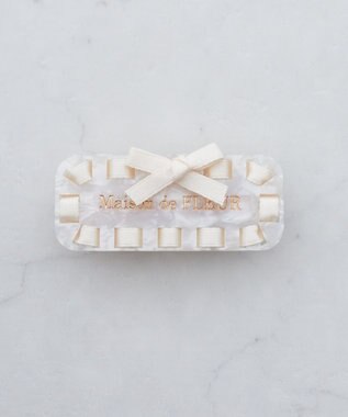 Maison de FLEUR クロッシェリボンクリップ Ivory
