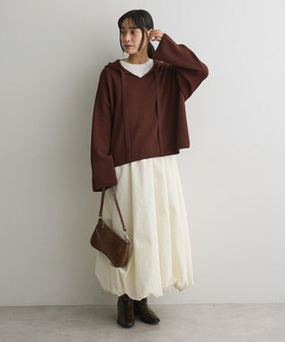 CRAFT STANDARD BOUTIQUE ハーフミラノニットフーディー＜ハンドウォッシャブル＞ Brown