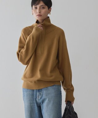 AMERICAN HOLIC バイパチハーフＺＩＰニットプルオーバー Camel
