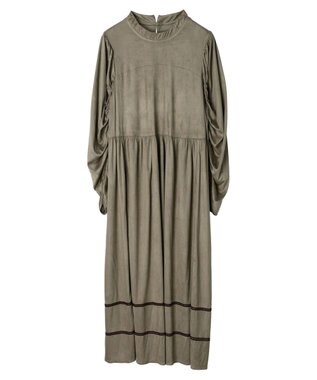 Green Parks ■ＥＳＣＡＲ　スエード調ギャザーキリカエワンピース Mocha