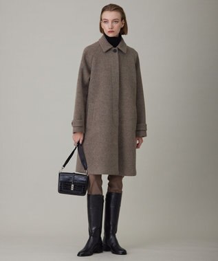 ICB ライトシャギーボンディング ステンカラーコート キャメル系