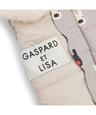 PET PARADISE リサとガスパール エアベスト 《フェイス柄》 小型犬 グレー×ベージュ