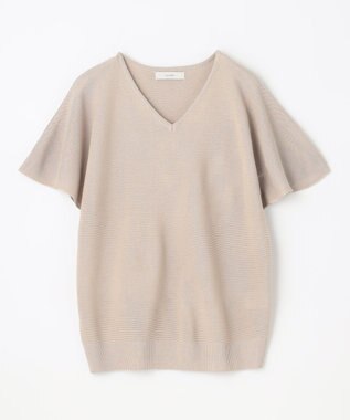 ANY 【洗濯機可/UVケア/アンチピリング】アクリルガーター バタフライスリーブニット サンドベージュ
