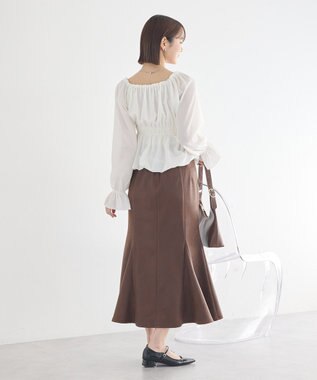 earth music&ecology フェイクレザーマーメイドスカート Brown