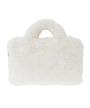 Maison de FLEUR チャーム付きファー2Wayボストンバッグ Off White