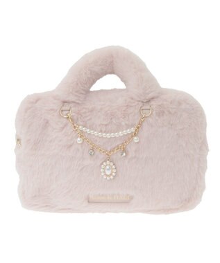 Maison de FLEUR チャーム付きファー2Wayボストンバッグ Pink