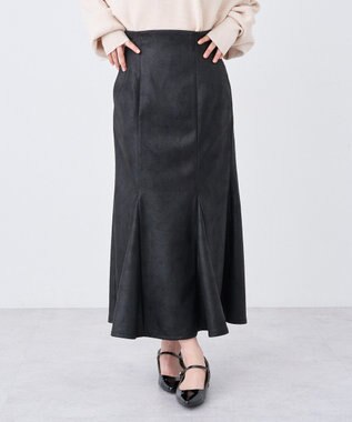 earth music&ecology フェイクレザーマーメイドスカート Black